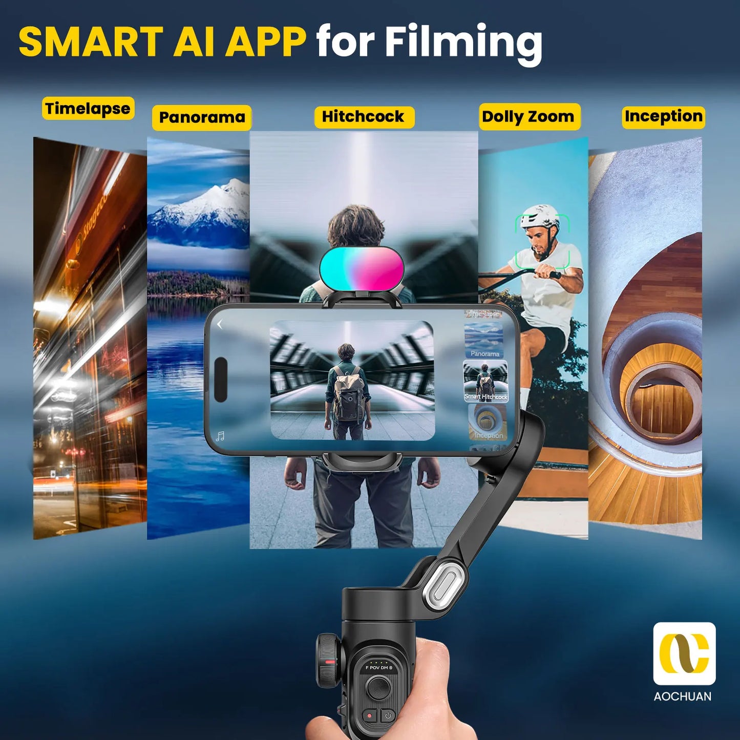 Smart XE Combo Phone Gimbal Stabilizer with Extension Rod 3-Axis Phone Gimbal Stabilizer for Iphone and Android Phone
