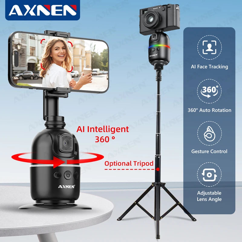 P03 Gimbal Selfie Stick for Cellphone and Cameras AI 360 Follow Selfie Stand Face Tracking Desktop Gimbal Gesture Control