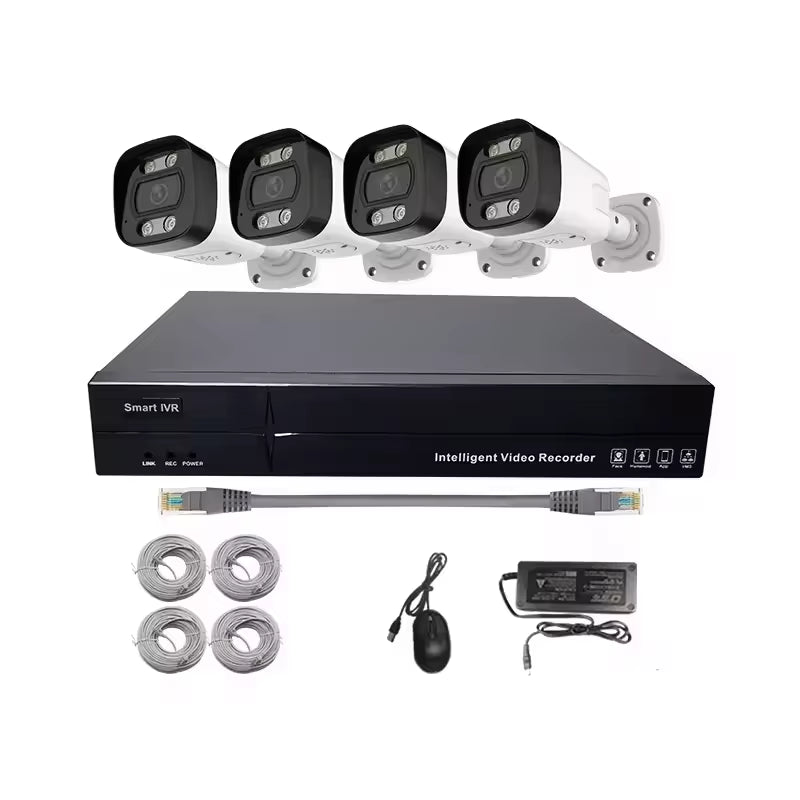 4K Security Camera System Home Poe NVR Kits 4Pcs 8MP IP Security Camera