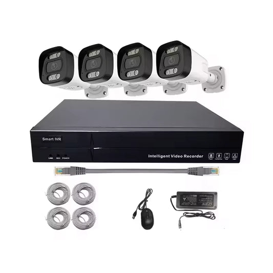 4K Security Camera System Home Poe NVR Kits 4Pcs 8MP IP Security Camera