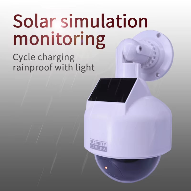 1PC Solar Fake Camera Dummy Security Camera with LED Red Light Waterproof Fake Security Camera for Outdoor Garden Patio Driveway