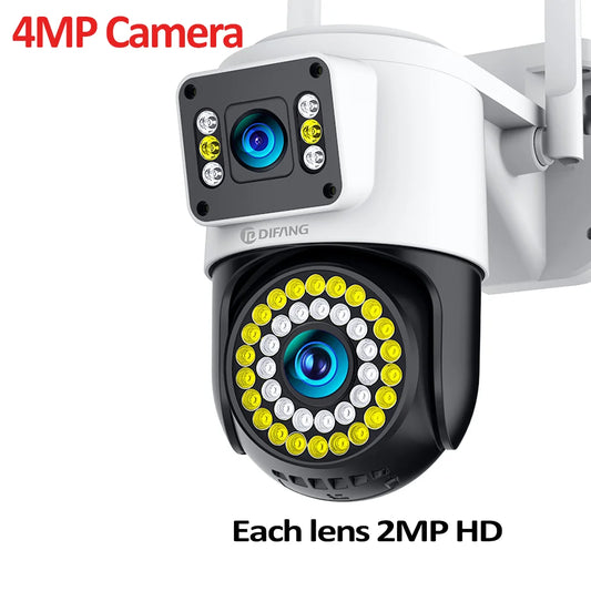 4K 8MP Wifi Camera Dual Lens Security Camera CCTV Dual Screen PTZ Ai Tracking Mini 360° View Video Surveillance Yoosee