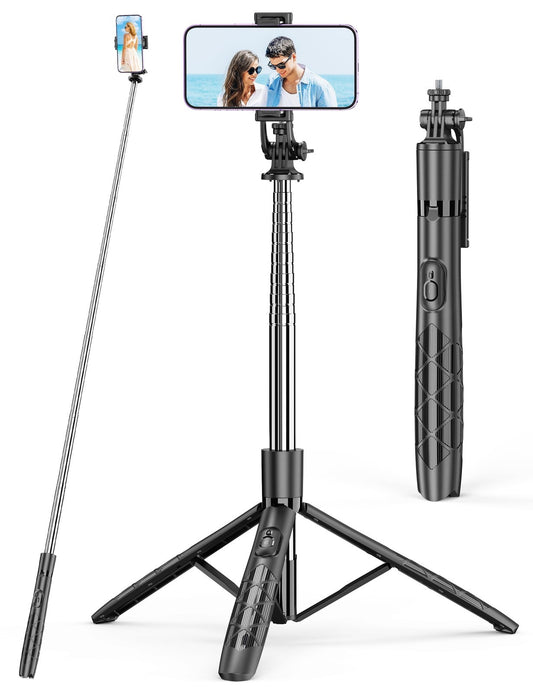 71" Phone Tripod & Selfie Stick, All in One Extendable Cell Phone Tripod with Wi