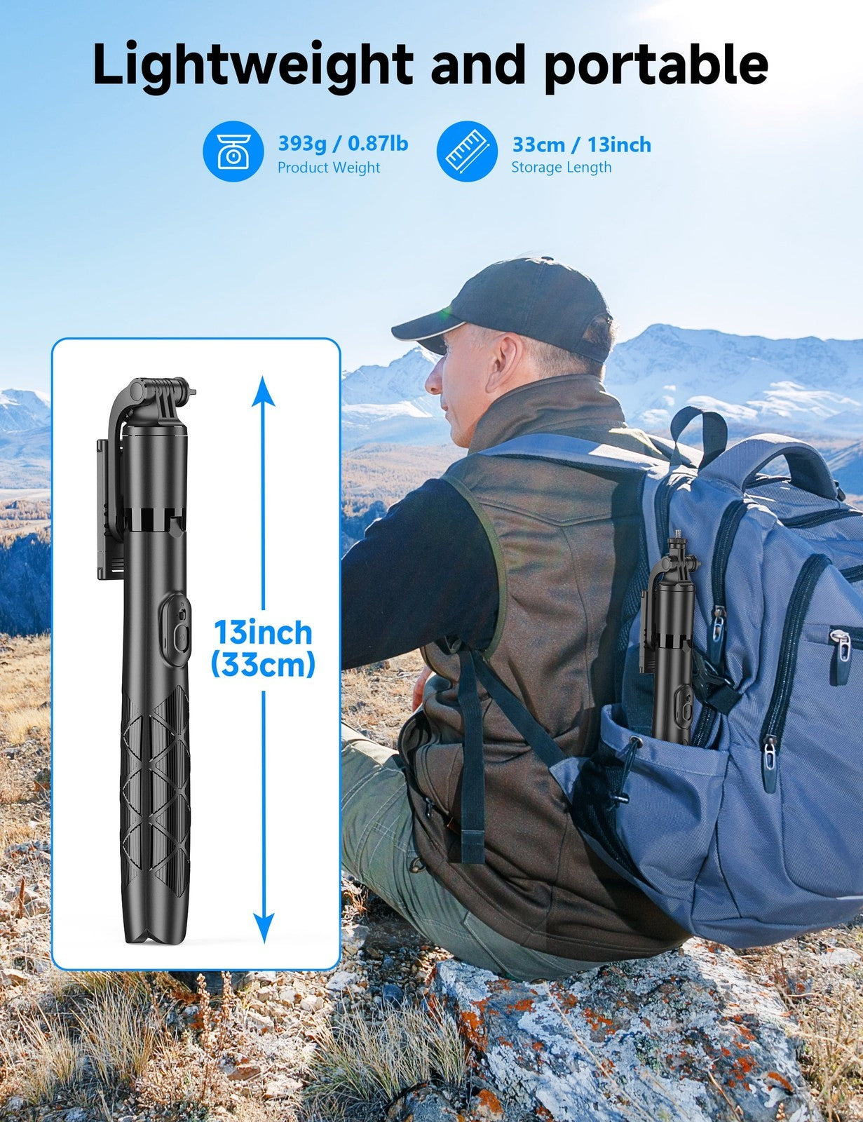 71" Phone Tripod & Selfie Stick, All in One Extendable Cell Phone Tripod with Wi