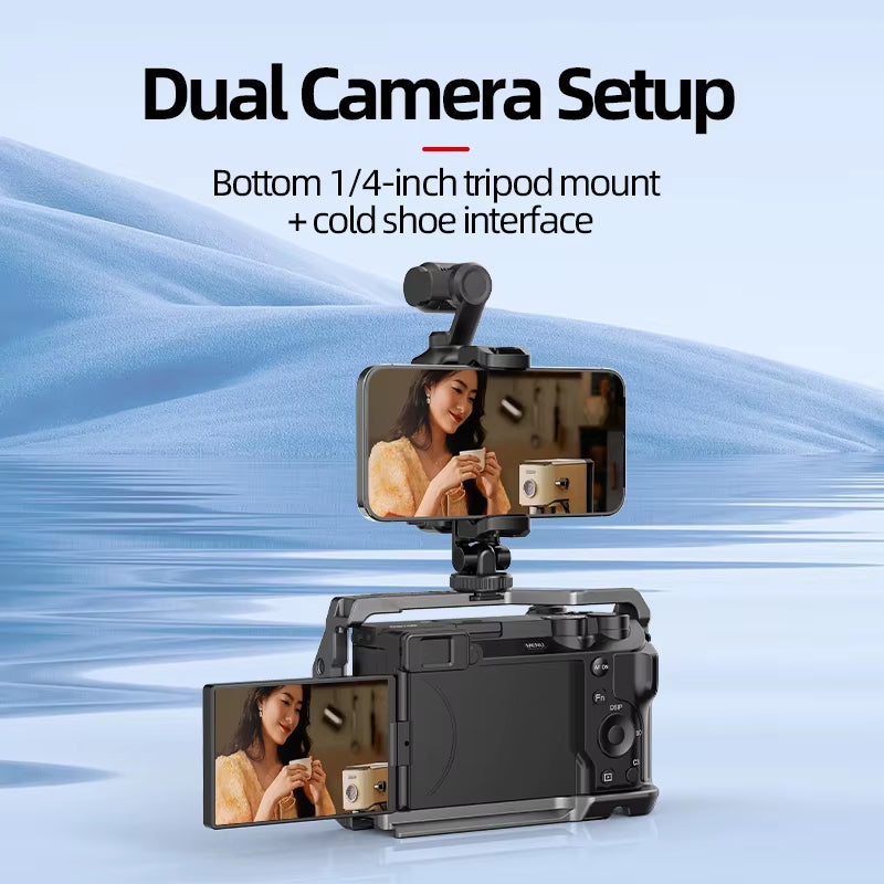 Camera Holder Teleprompter for  OSMO Pocket 3 Tripod Phone Stand Expansion Bracket Fill Light 1/4 Gimbal for  Accessories