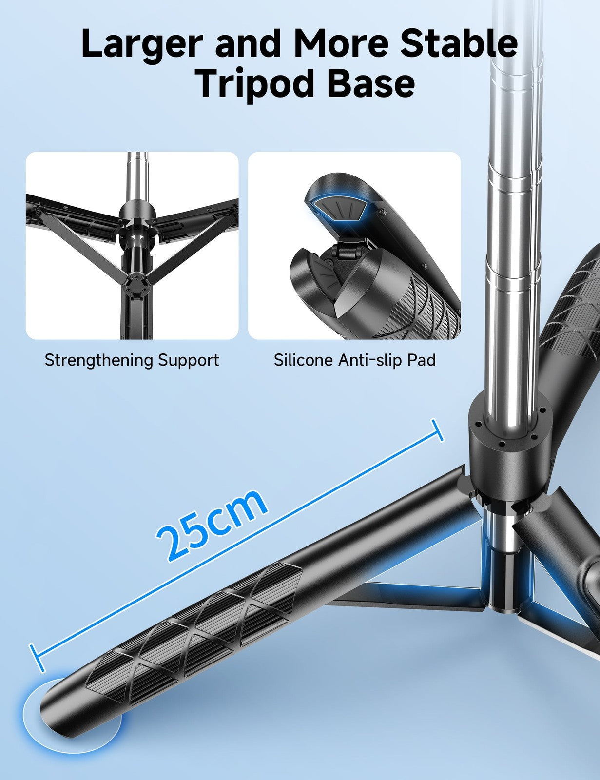 71" Phone Tripod & Selfie Stick, All in One Extendable Cell Phone Tripod with Wi