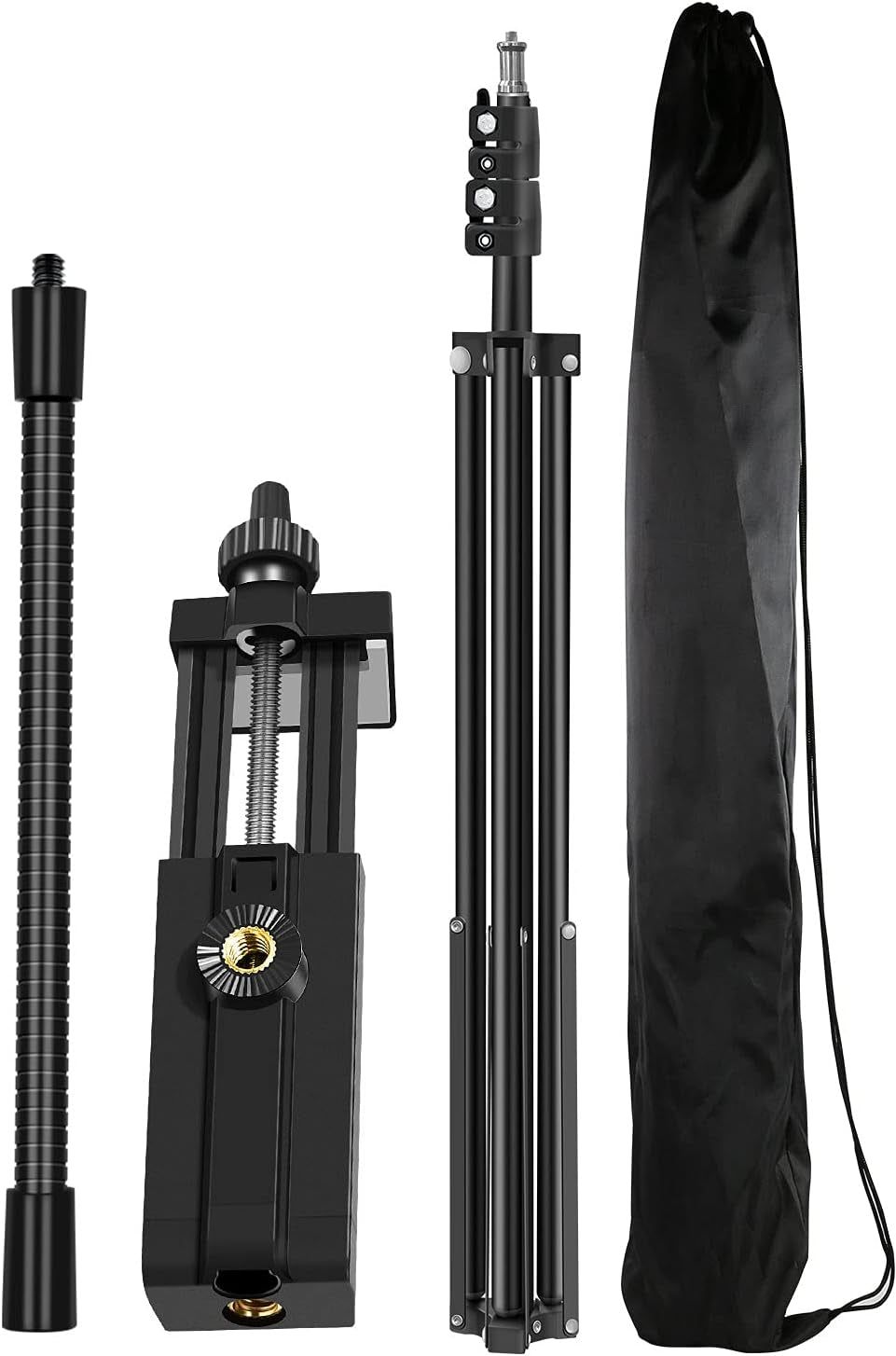 80Inch Stand Tripod for Iphone Phone Cell Tripods Lighting Stand Fits Ring Light Mini Camera Photography Rotatable Live Video Stand Compatible with and Most Mobile Phones