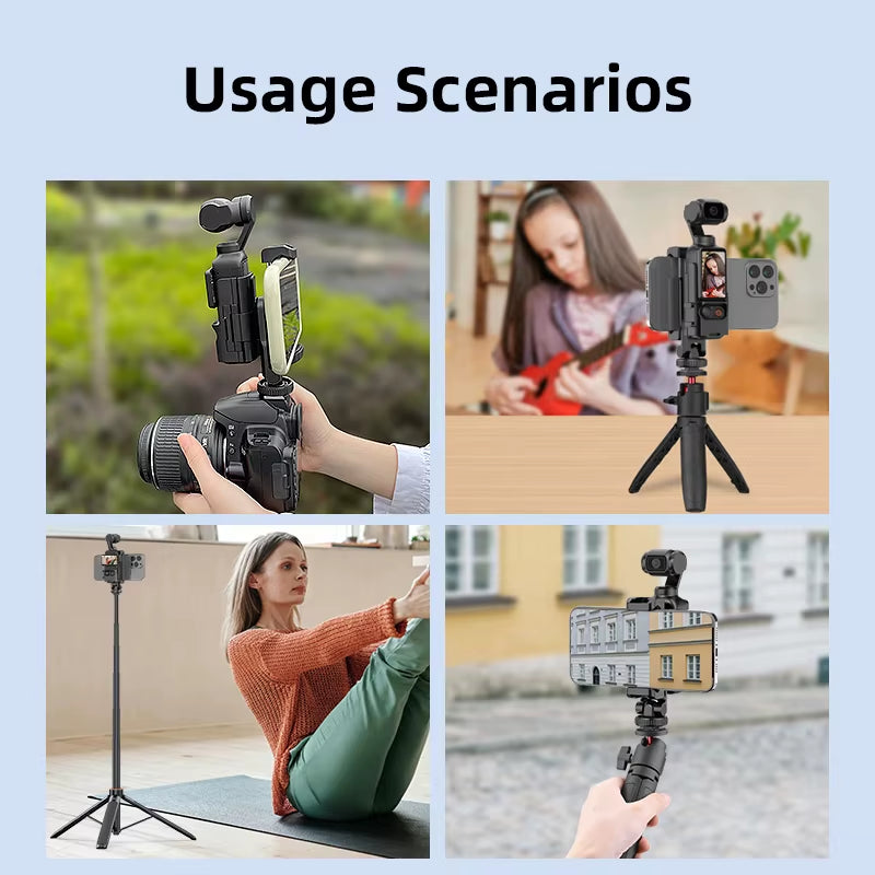 Camera Holder Teleprompter for  OSMO Pocket 3 Tripod Phone Stand Expansion Bracket Fill Light 1/4 Gimbal for  Accessories