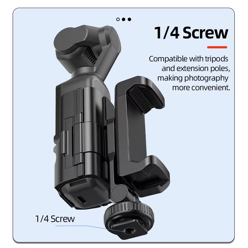 Camera Holder Teleprompter for  OSMO Pocket 3 Tripod Phone Stand Expansion Bracket Fill Light 1/4 Gimbal for  Accessories