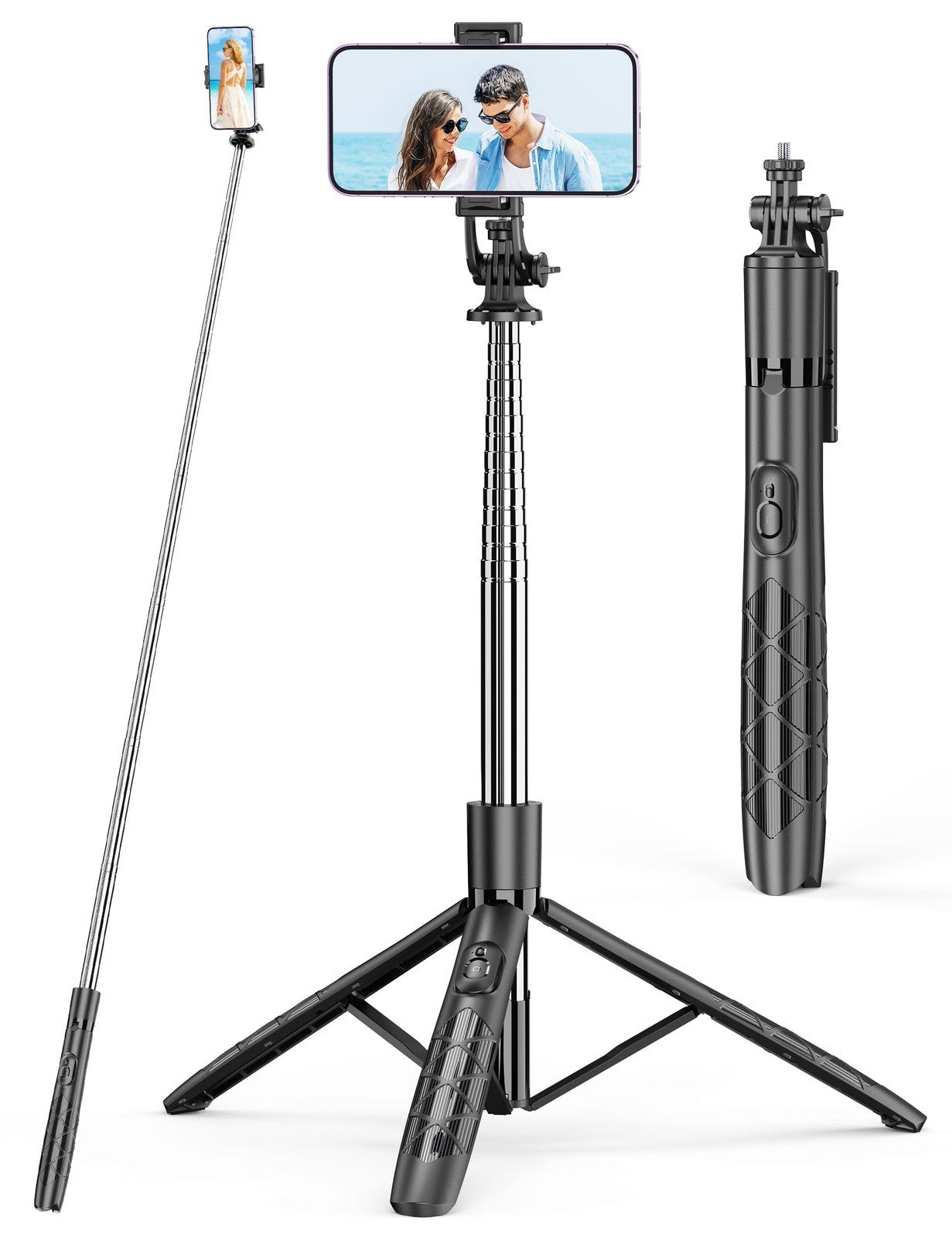 71" Phone Tripod & Selfie Stick, All in One Extendable Cell Phone Tripod with Wi