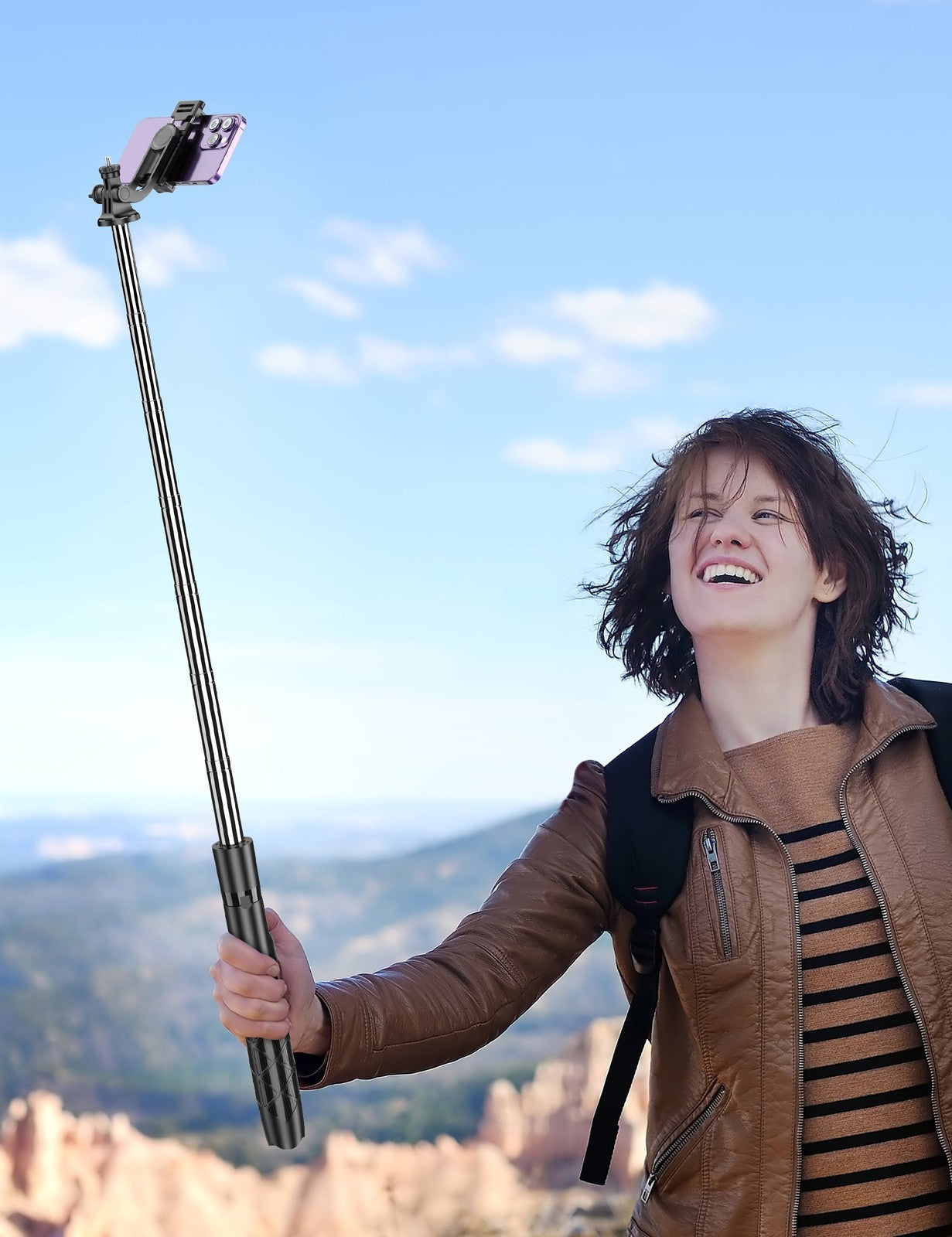 71" Phone Tripod & Selfie Stick, All in One Extendable Cell Phone Tripod with Wi