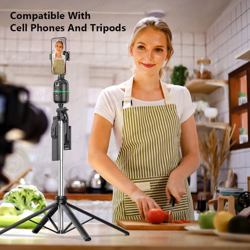 Smart Tracking Tripod for Camera Smartphone,Colorful Light 360 Rotation Follow Focus,Gimbal for Tiktok Live Photography